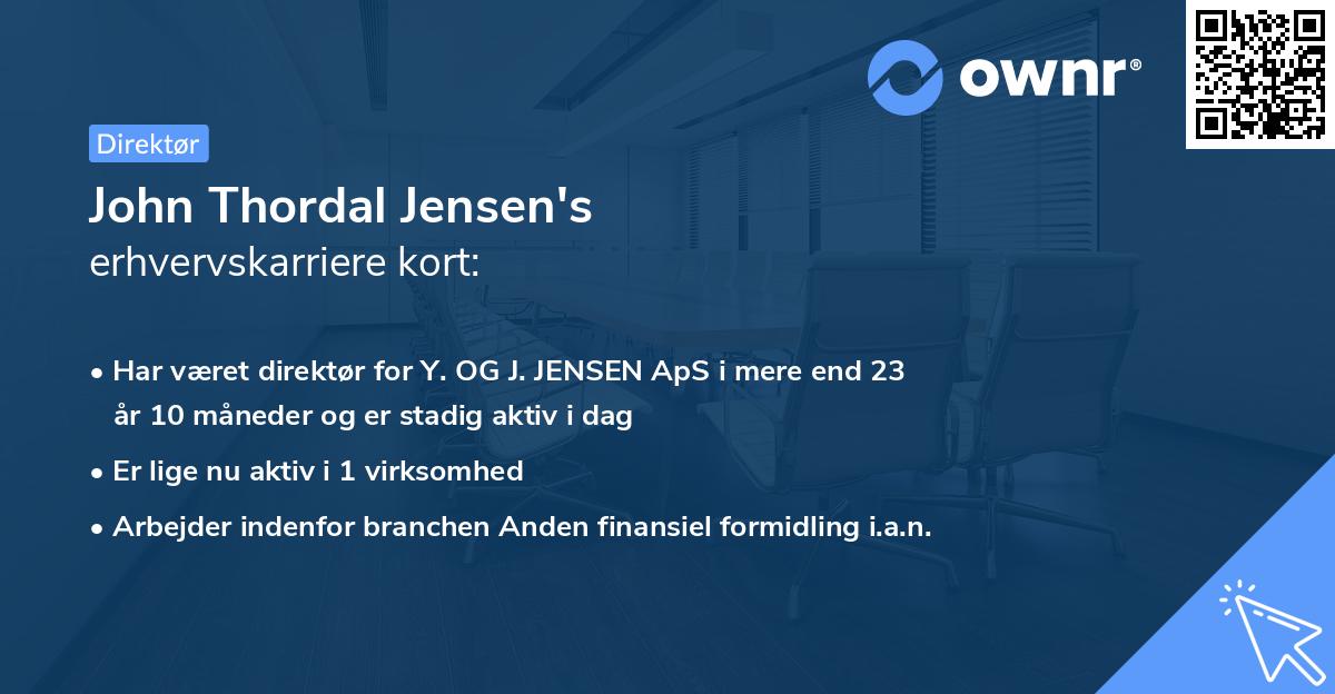 John Thordal Jensen's erhvervskarriere kort