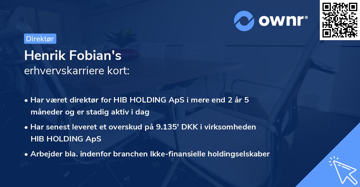Henrik Fobian's erhvervskarriere kort