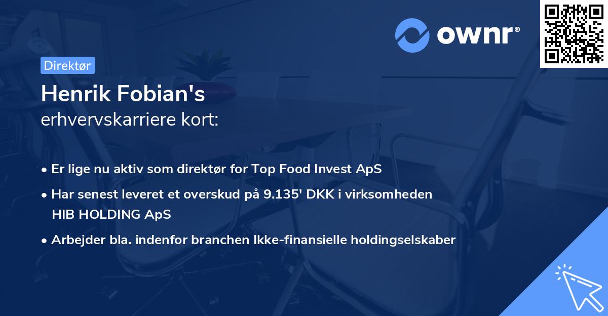 Henrik Fobian's erhvervskarriere kort