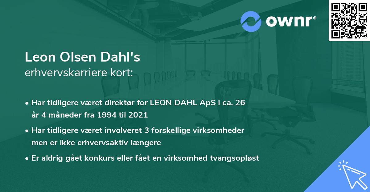 Leon Olsen Dahl's erhvervskarriere kort