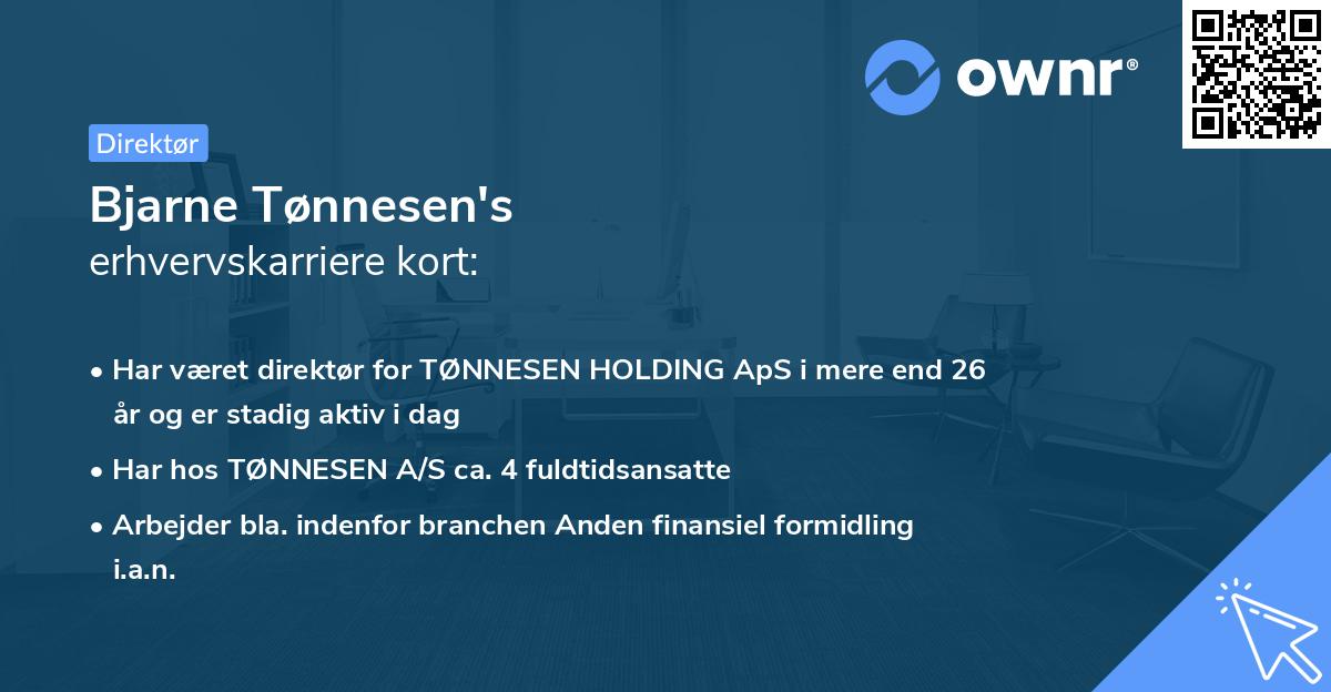 Bjarne Tønnesen's erhvervskarriere kort