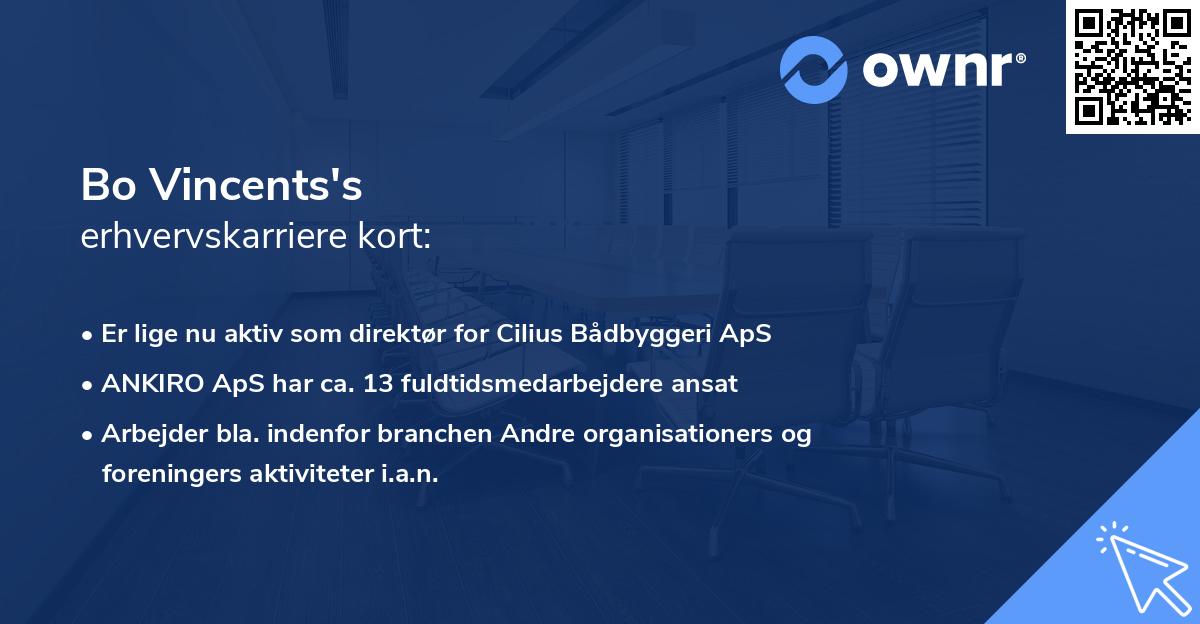 Bo Vincents's erhvervskarriere kort