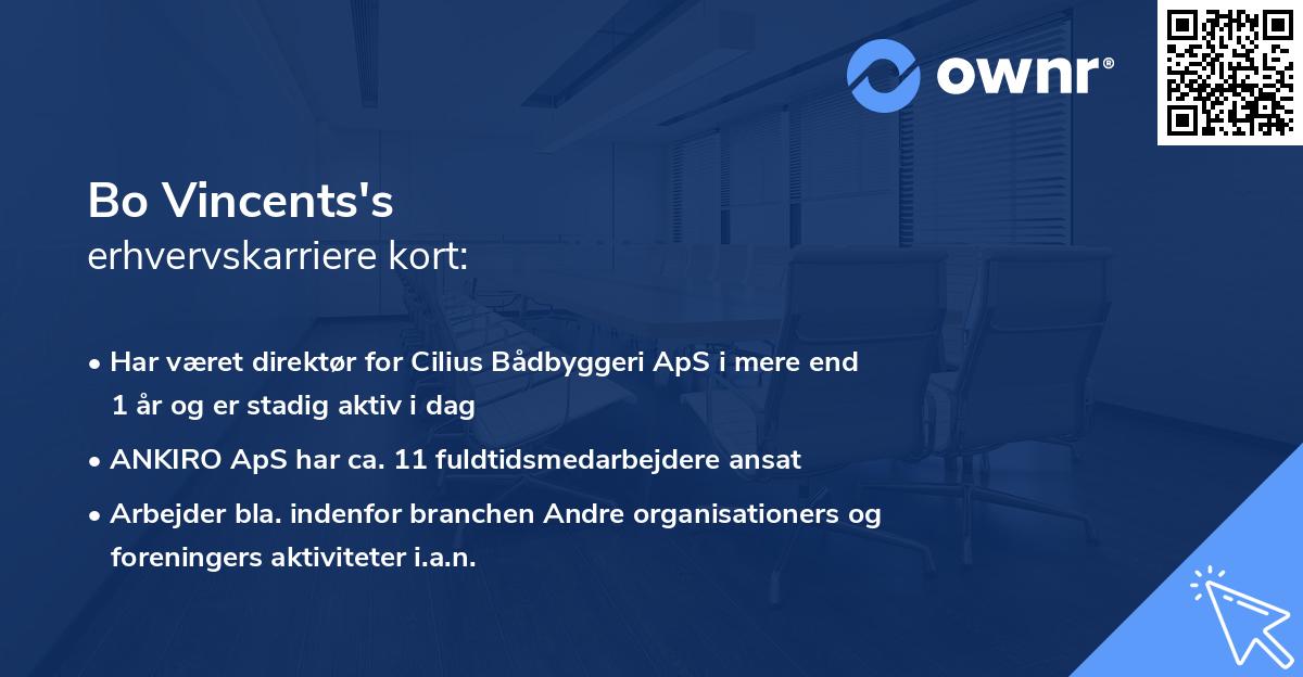 Bo Vincents's erhvervskarriere kort