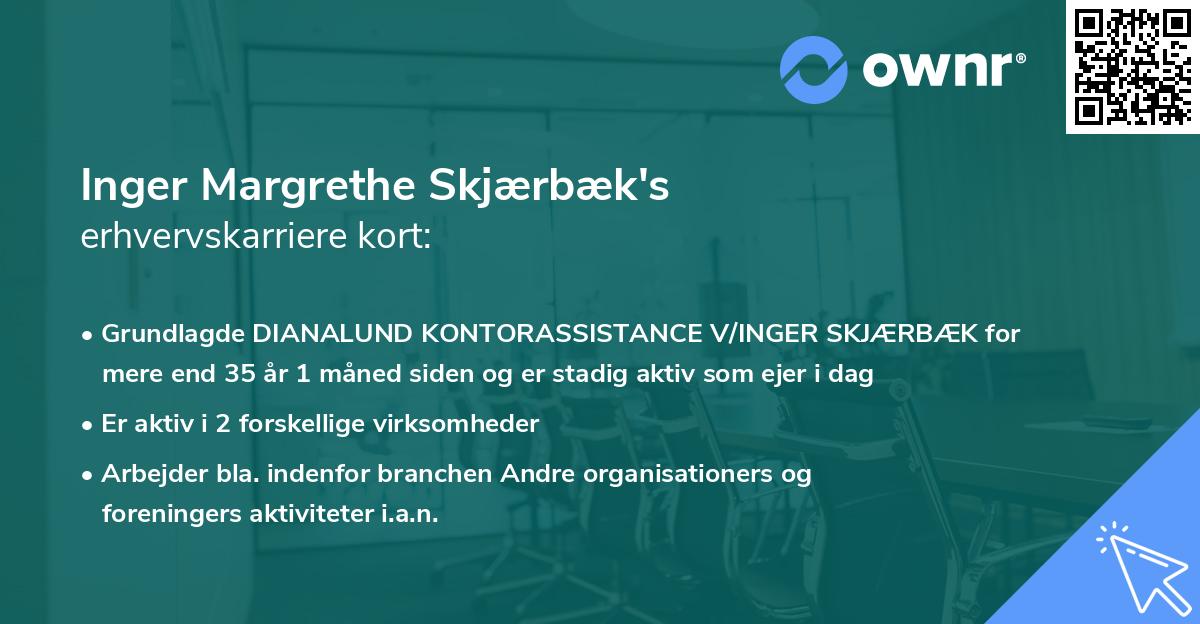 Inger Margrethe Skjærbæk's erhvervskarriere kort