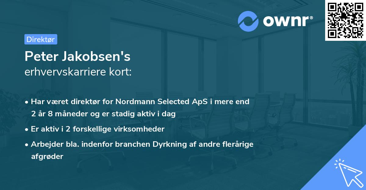 Peter Jakobsen's erhvervskarriere kort