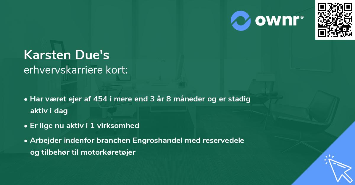 Karsten Due's erhvervskarriere kort