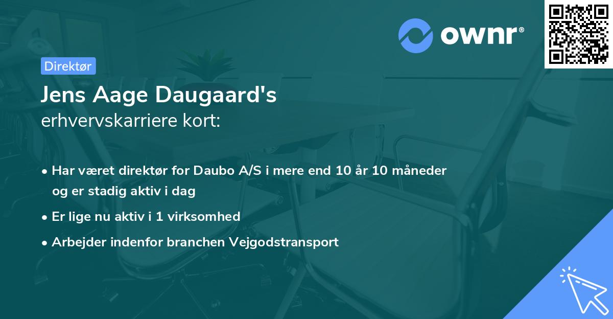 Jens Aage Daugaard's erhvervskarriere kort