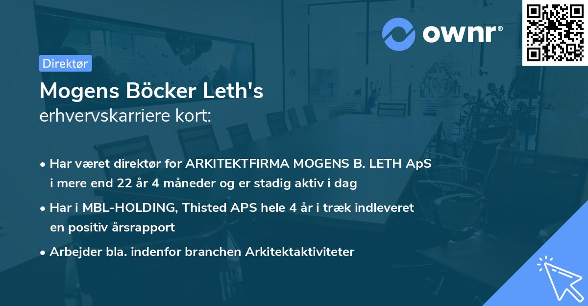 Mogens Böcker Leth's erhvervskarriere kort