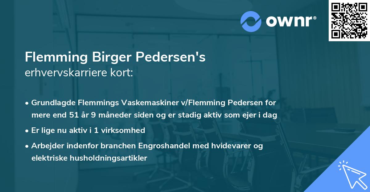 Flemming Birger Pedersen's erhvervskarriere kort