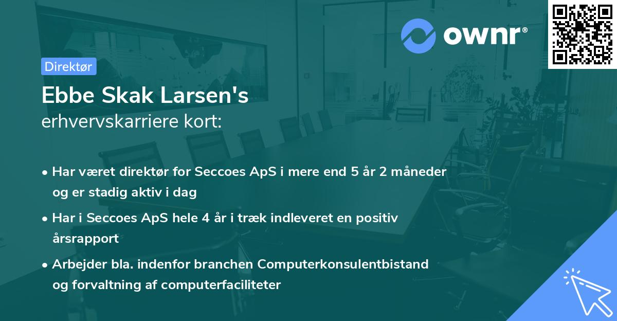 Ebbe Skak Larsen's erhvervskarriere kort