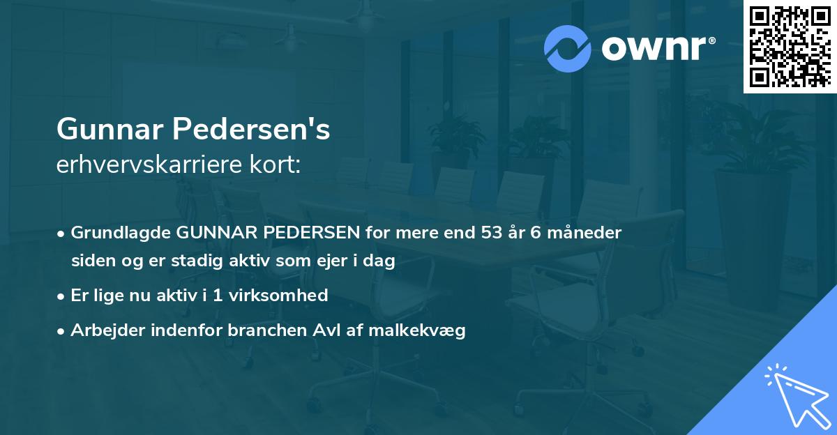 Gunnar Pedersen's erhvervskarriere kort