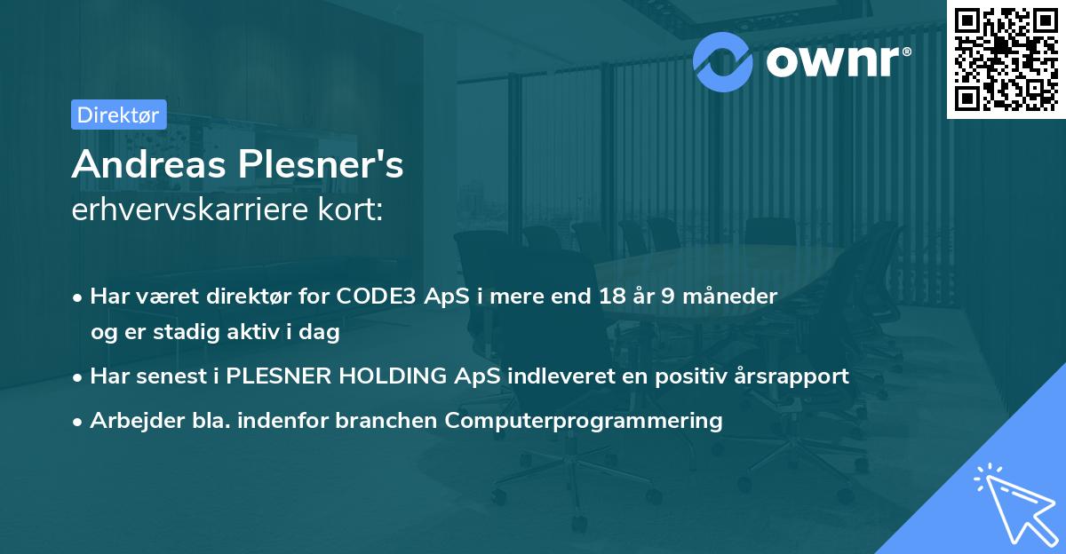 Andreas Plesner's erhvervskarriere kort