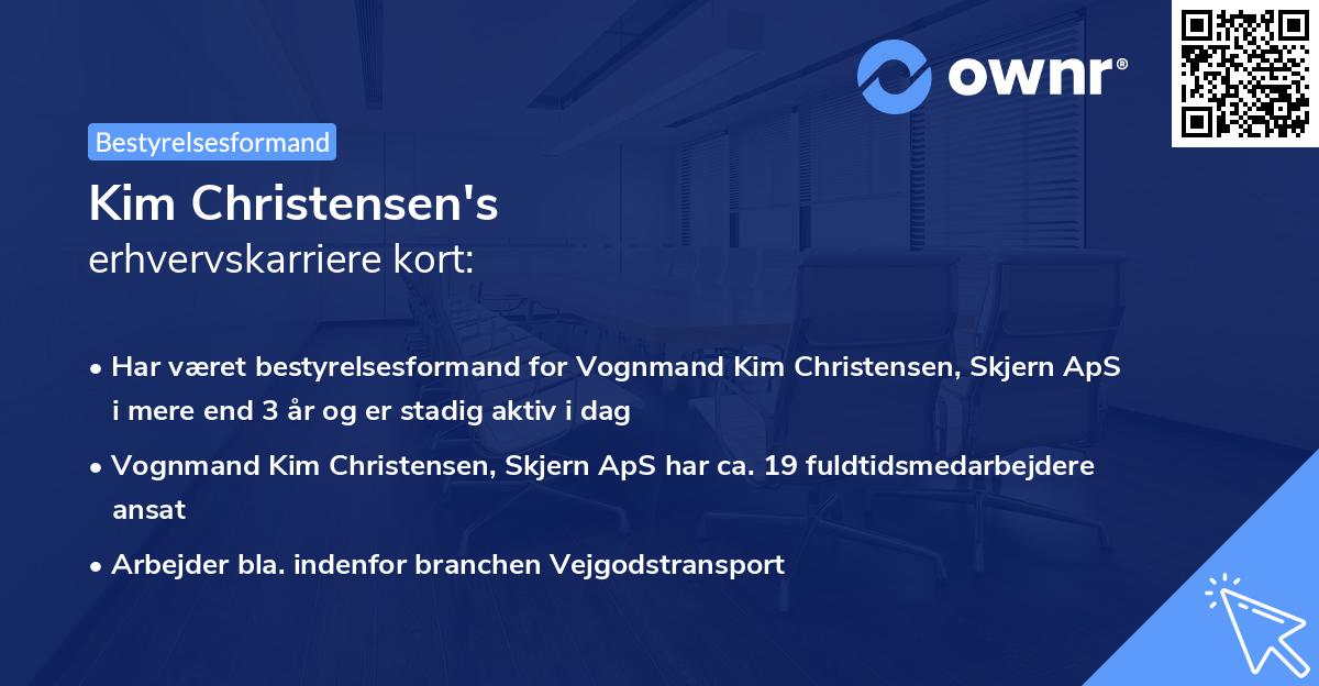 Kim Christensen's erhvervskarriere kort