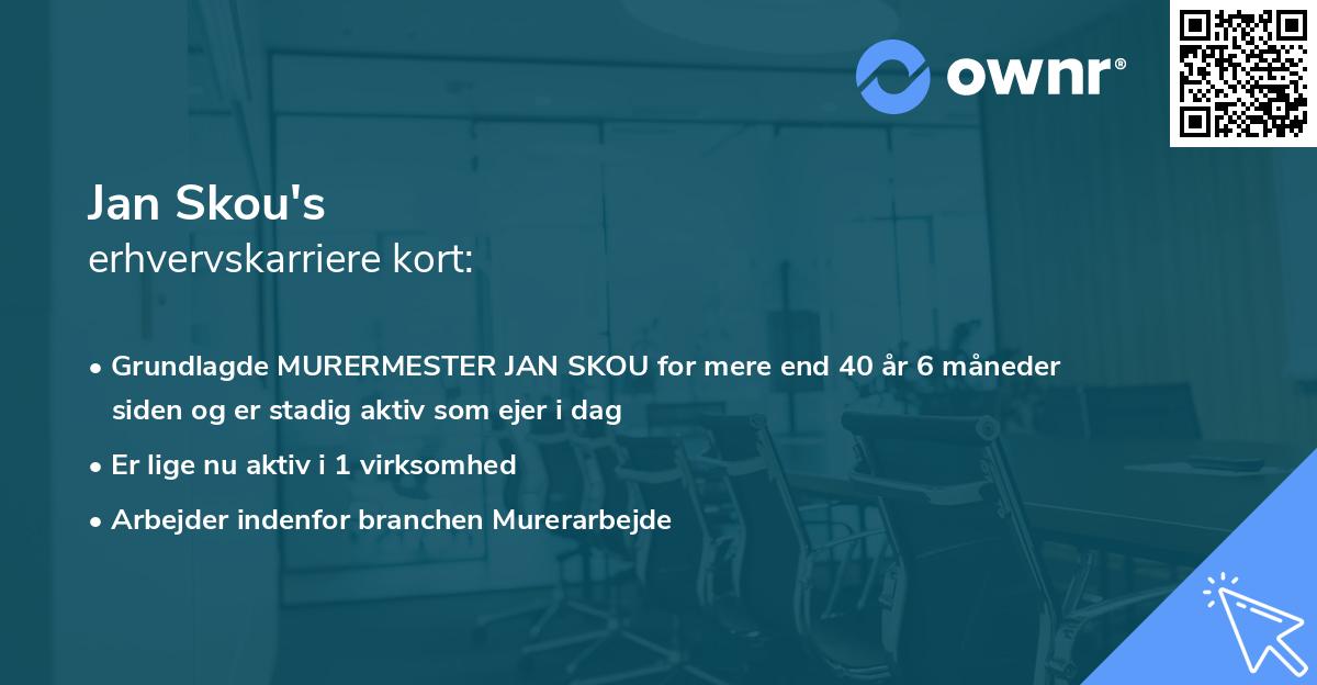 Jan Skou's erhvervskarriere kort