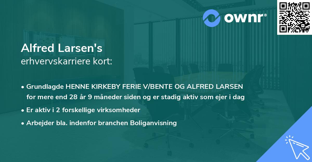 Alfred Larsen's erhvervskarriere kort