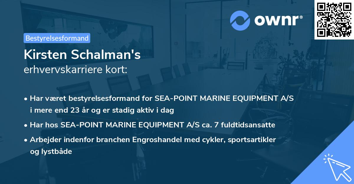 Kirsten Schalman's erhvervskarriere kort