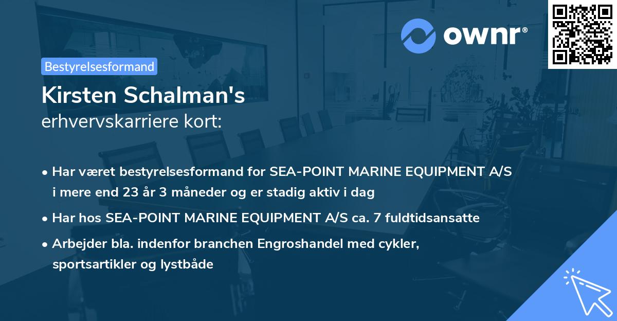 Kirsten Schalman's erhvervskarriere kort