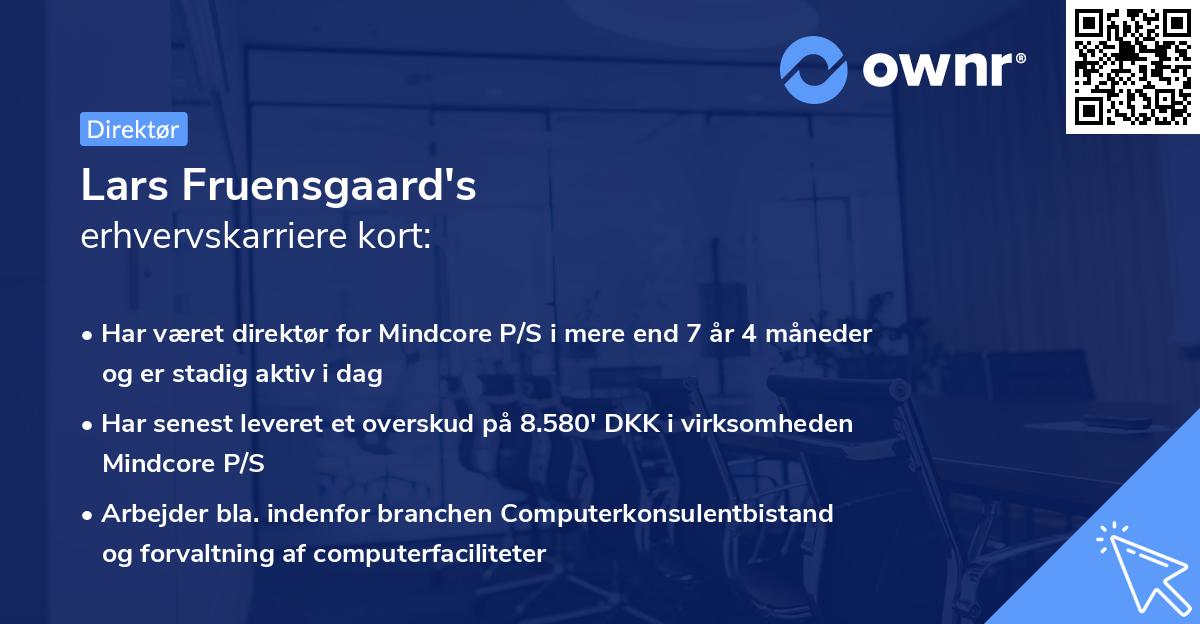 Lars Fruensgaard's erhvervskarriere kort