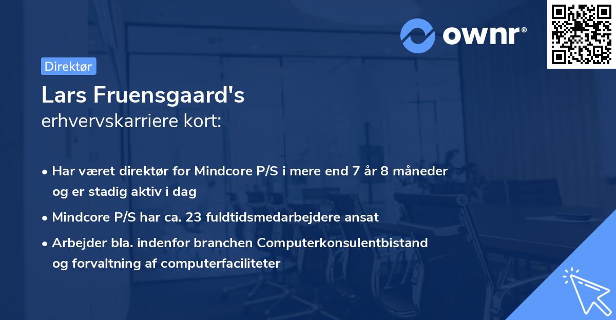 Lars Fruensgaard's erhvervskarriere kort