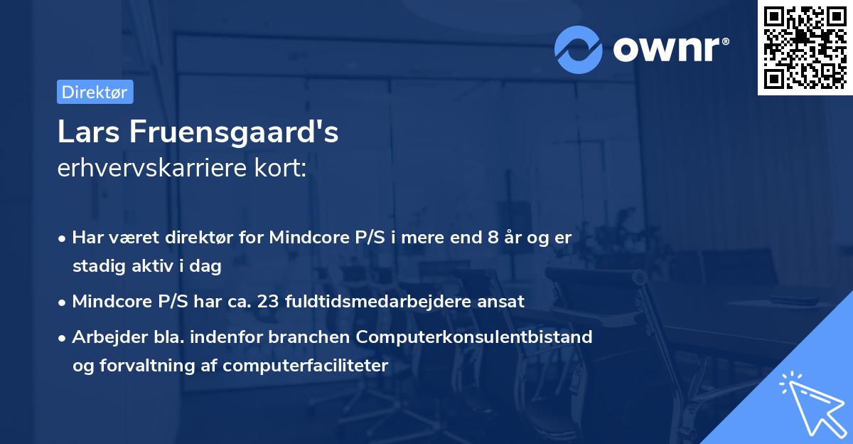 Lars Fruensgaard's erhvervskarriere kort