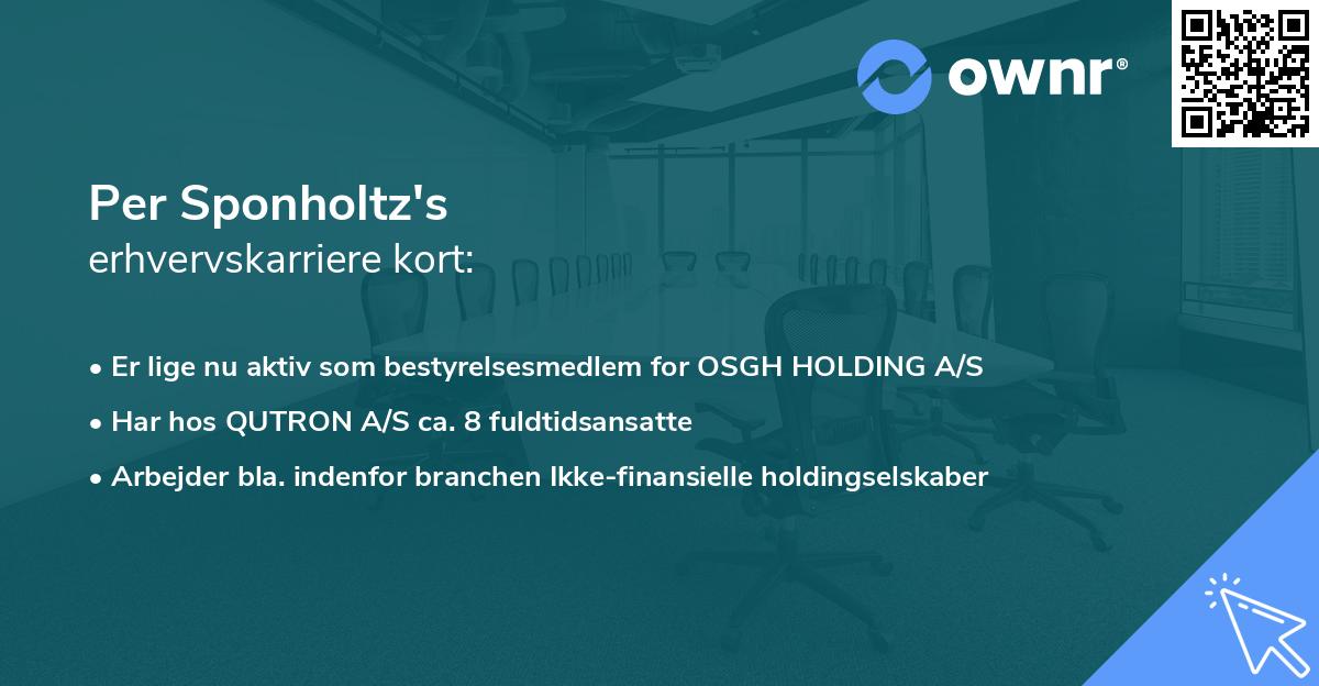 Per Sponholtz's erhvervskarriere kort