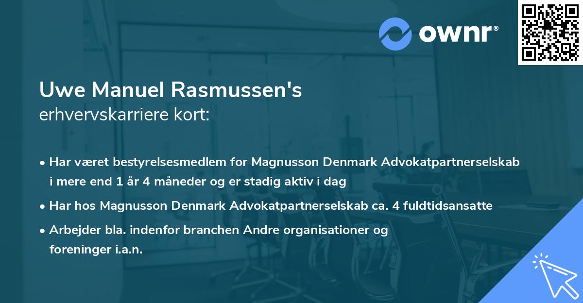 Uwe Manuel Rasmussen's erhvervskarriere kort