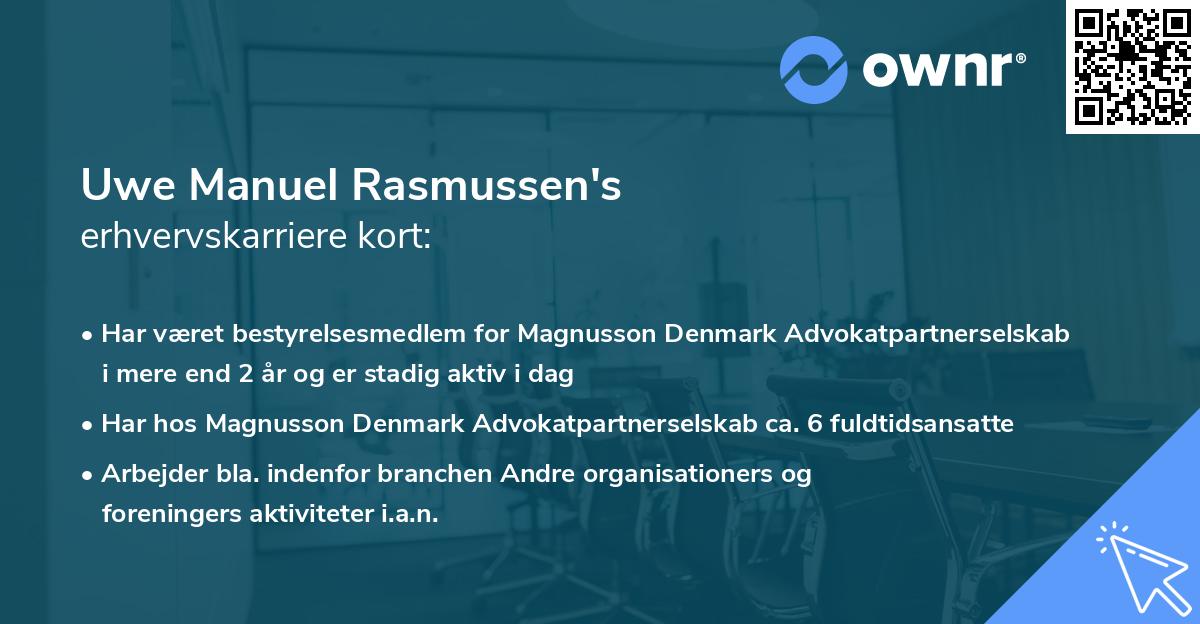 Uwe Manuel Rasmussen's erhvervskarriere kort