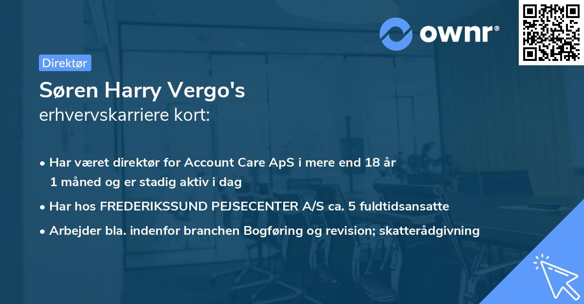 Søren Harry Vergo's erhvervskarriere kort