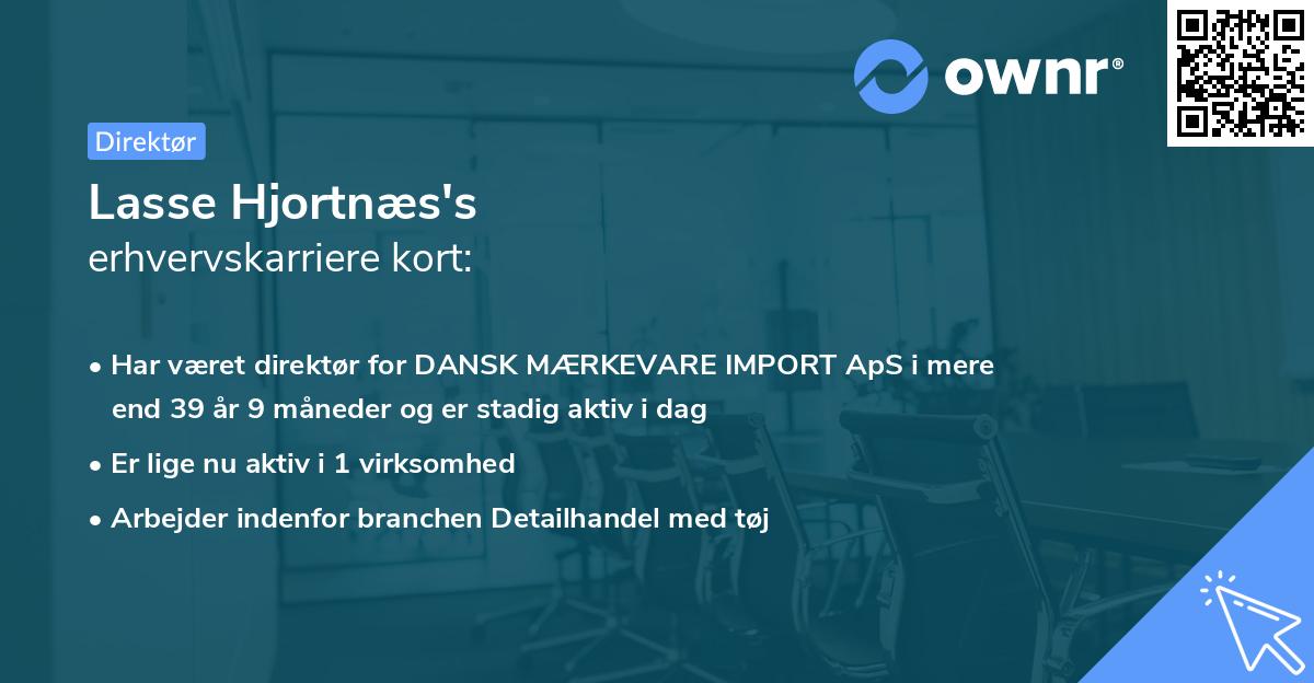 Lasse Hjortnæs's erhvervskarriere kort