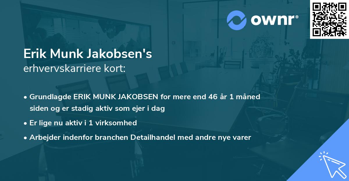 Erik Munk Jakobsen's erhvervskarriere kort