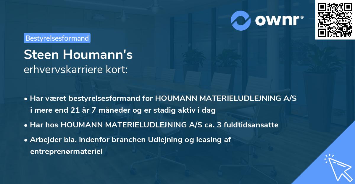 Steen Houmann's erhvervskarriere kort