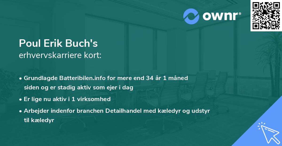 Poul Erik Buch's erhvervskarriere kort