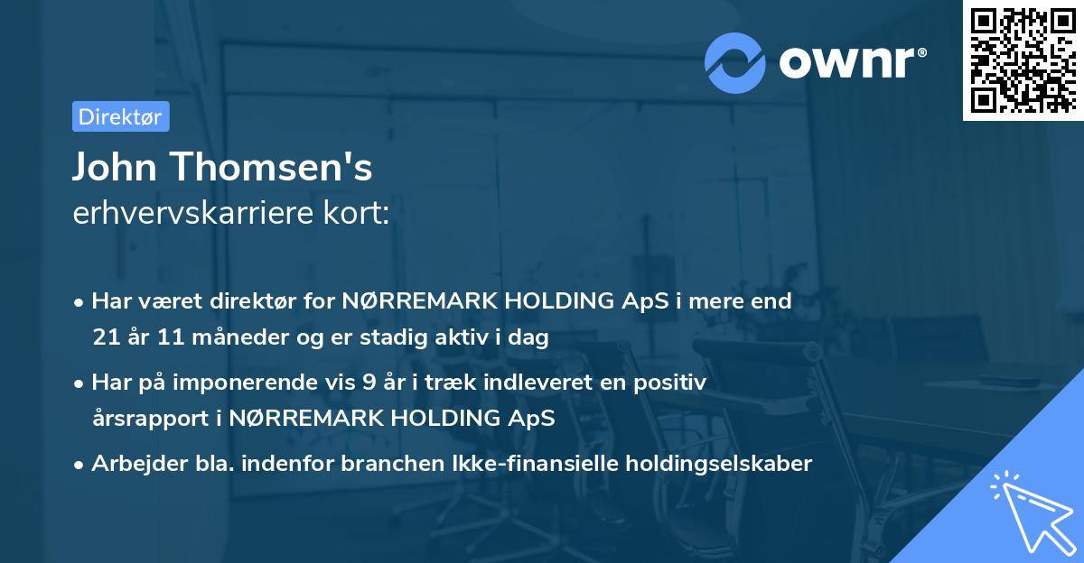 John Thomsen's erhvervskarriere kort
