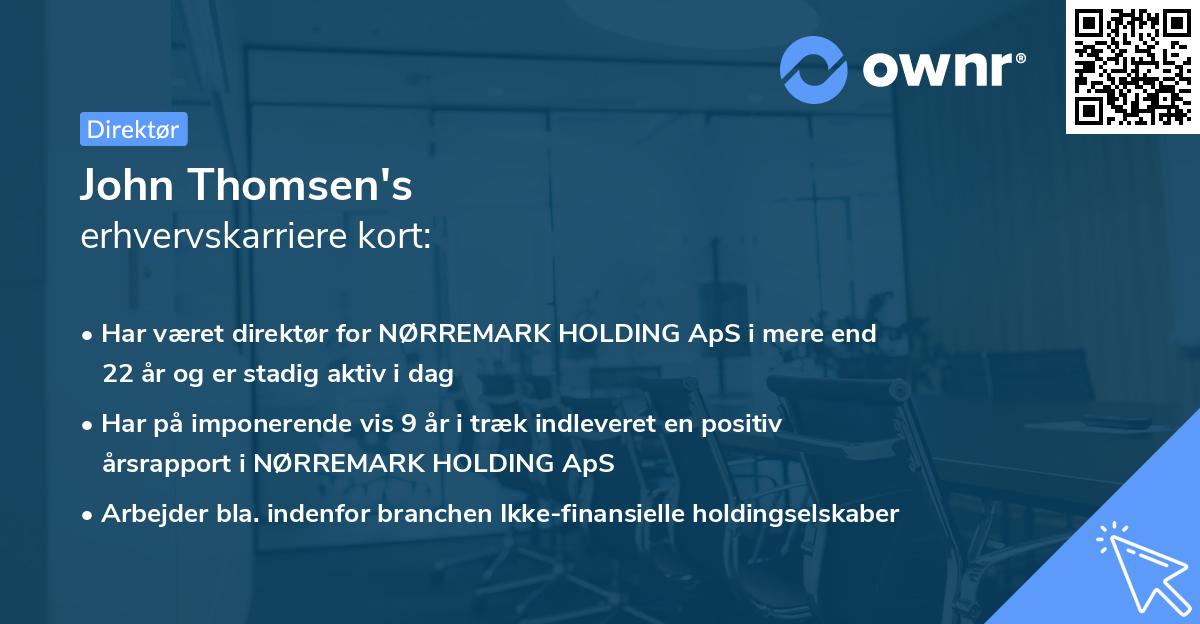 John Thomsen's erhvervskarriere kort