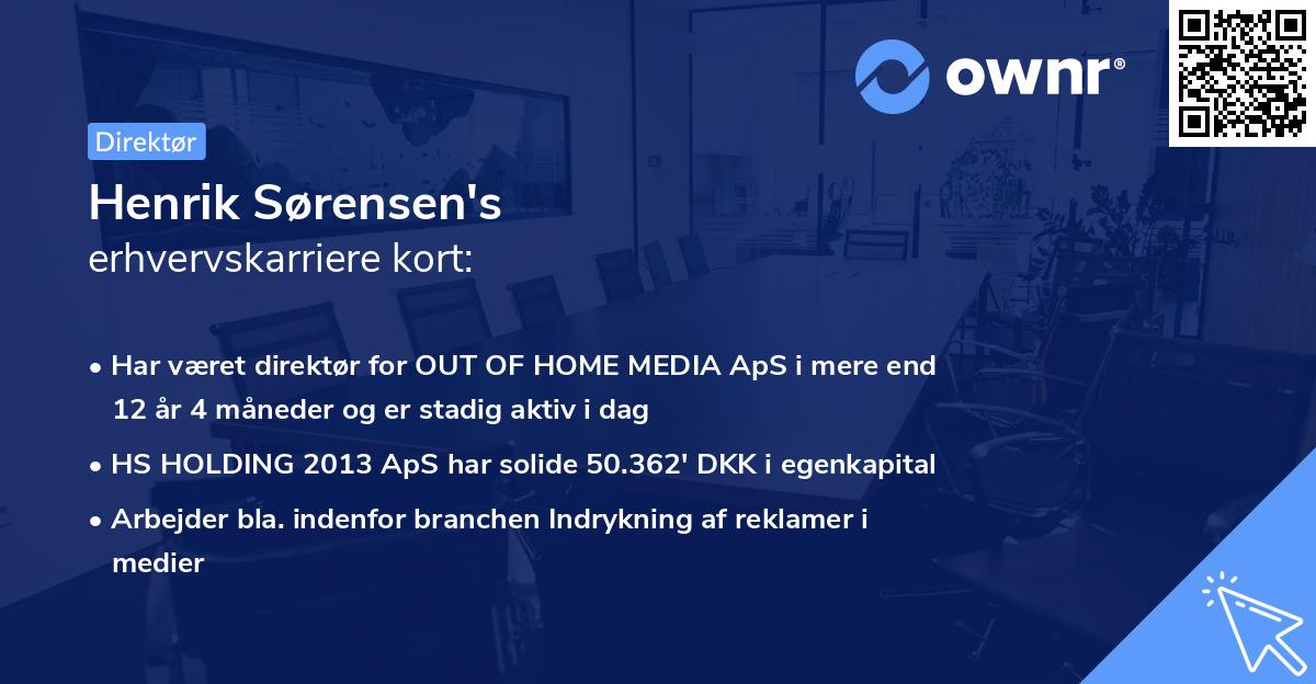 Henrik Sørensen's erhvervskarriere kort
