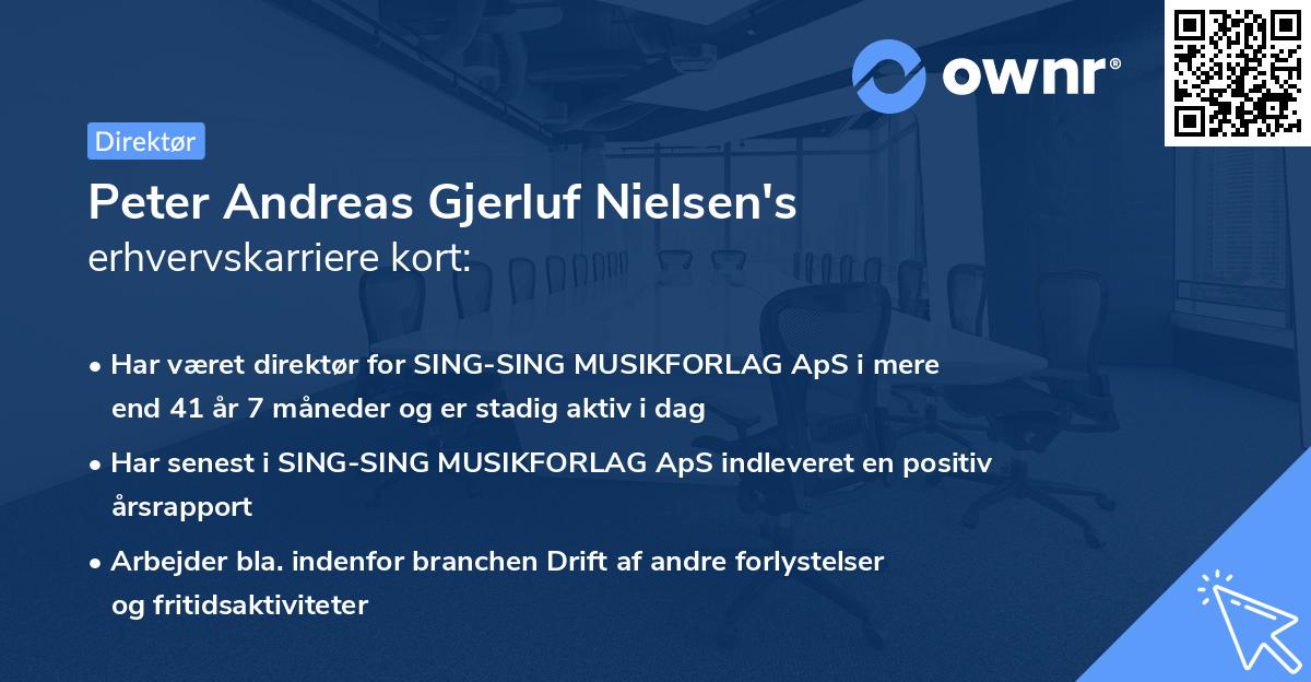 Peter Andreas Gjerluf Nielsen's erhvervskarriere kort