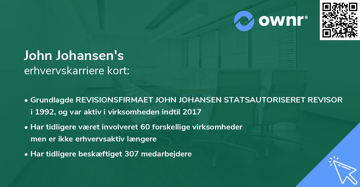 John Johansen's erhvervskarriere kort