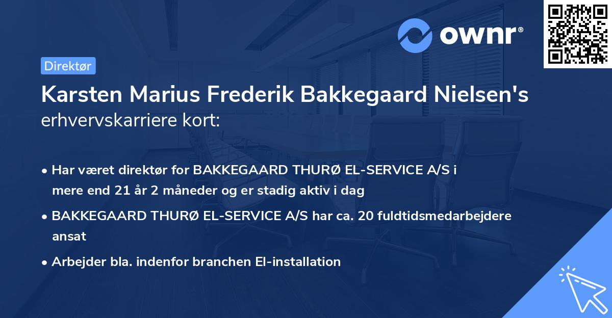 Karsten Marius Frederik Bakkegaard Nielsen's erhvervskarriere kort