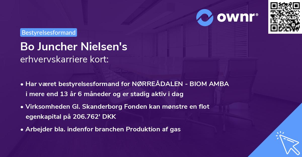 Bo Juncher Nielsen's erhvervskarriere kort