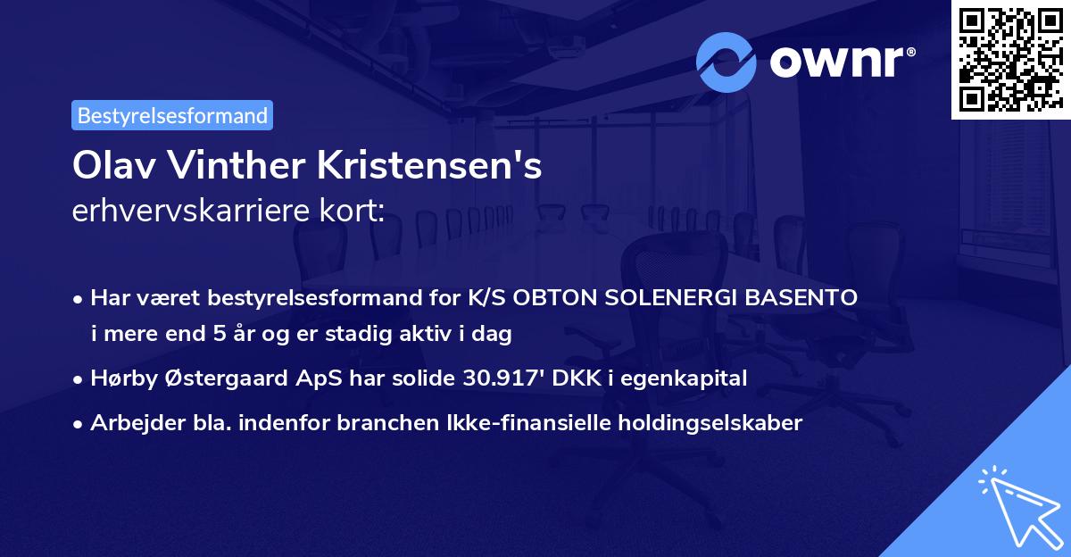 Olav Vinther Kristensen's erhvervskarriere kort