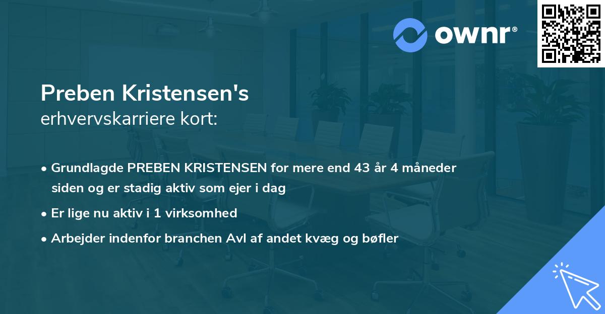Preben Kristensen's erhvervskarriere kort