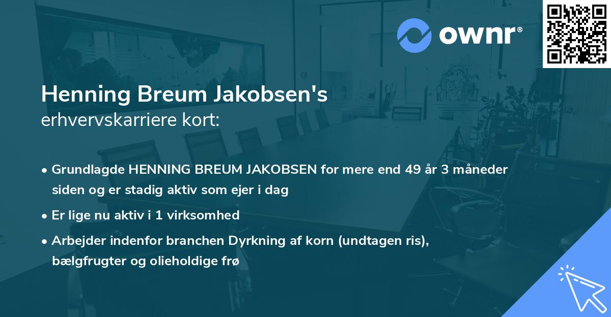 Henning Breum Jakobsen's erhvervskarriere kort
