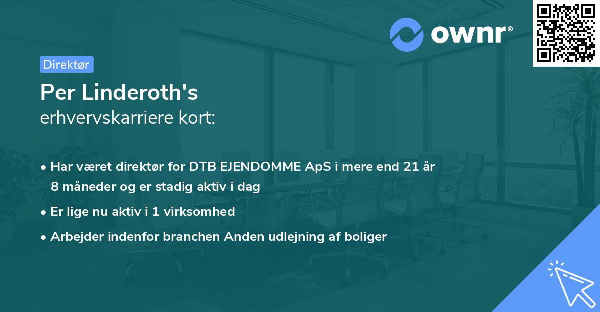 Per Linderoth's erhvervskarriere kort