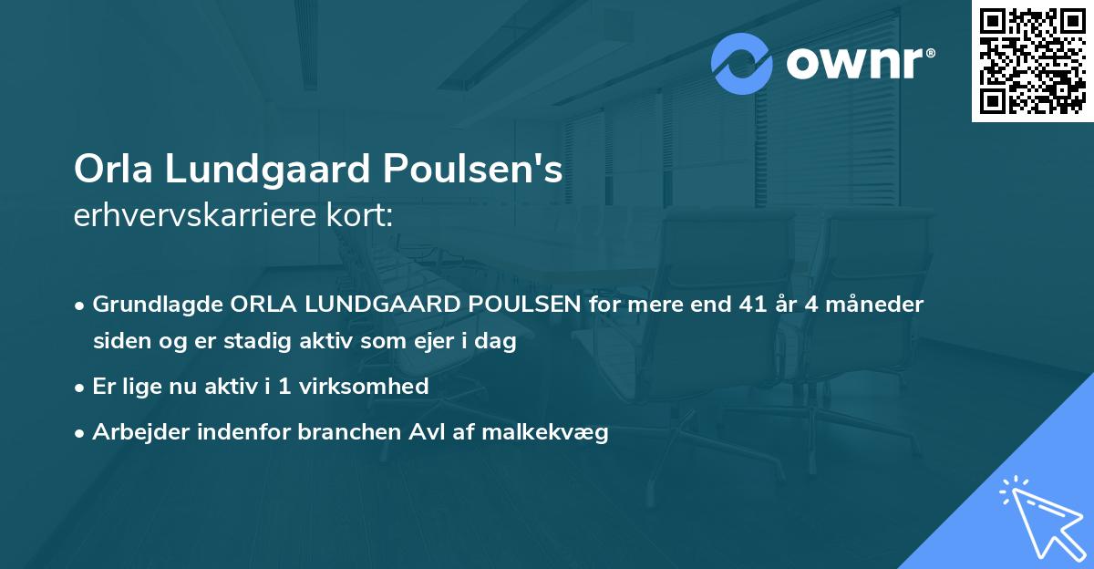 Orla Lundgaard Poulsen's erhvervskarriere kort