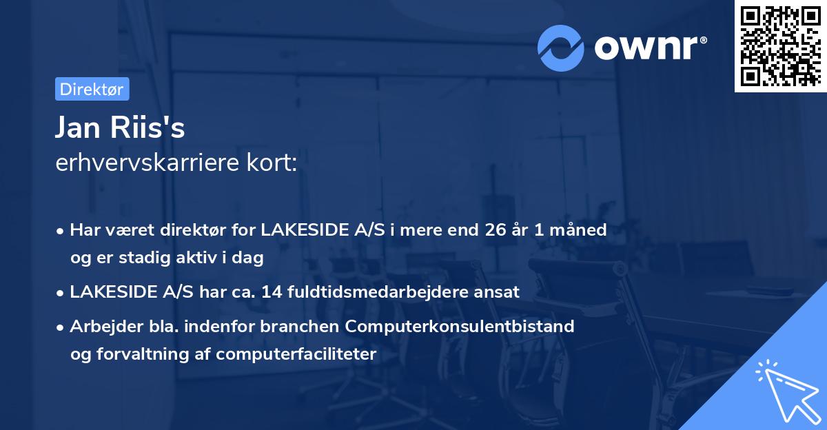 Jan Riis's erhvervskarriere kort
