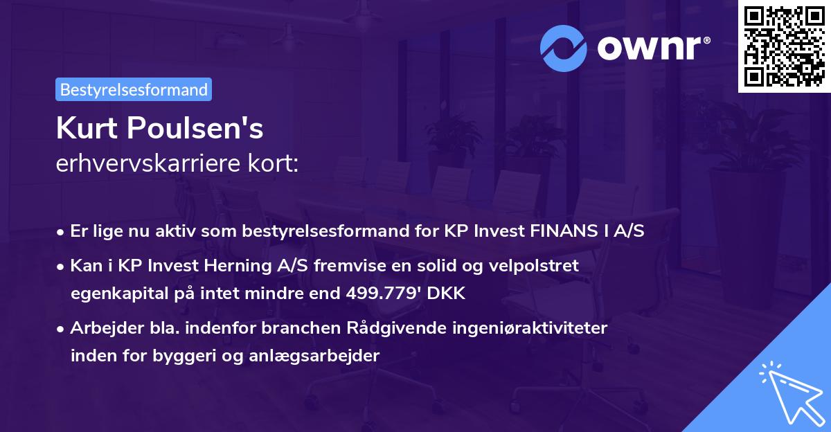 Kurt Poulsen's erhvervskarriere kort