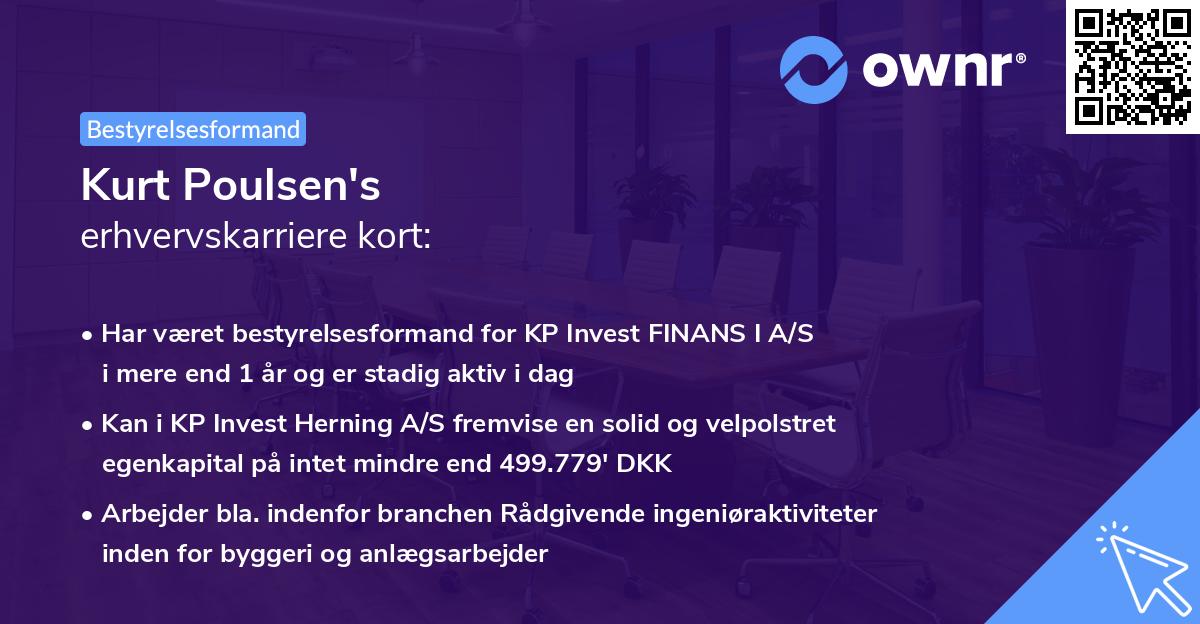 Kurt Poulsen's erhvervskarriere kort