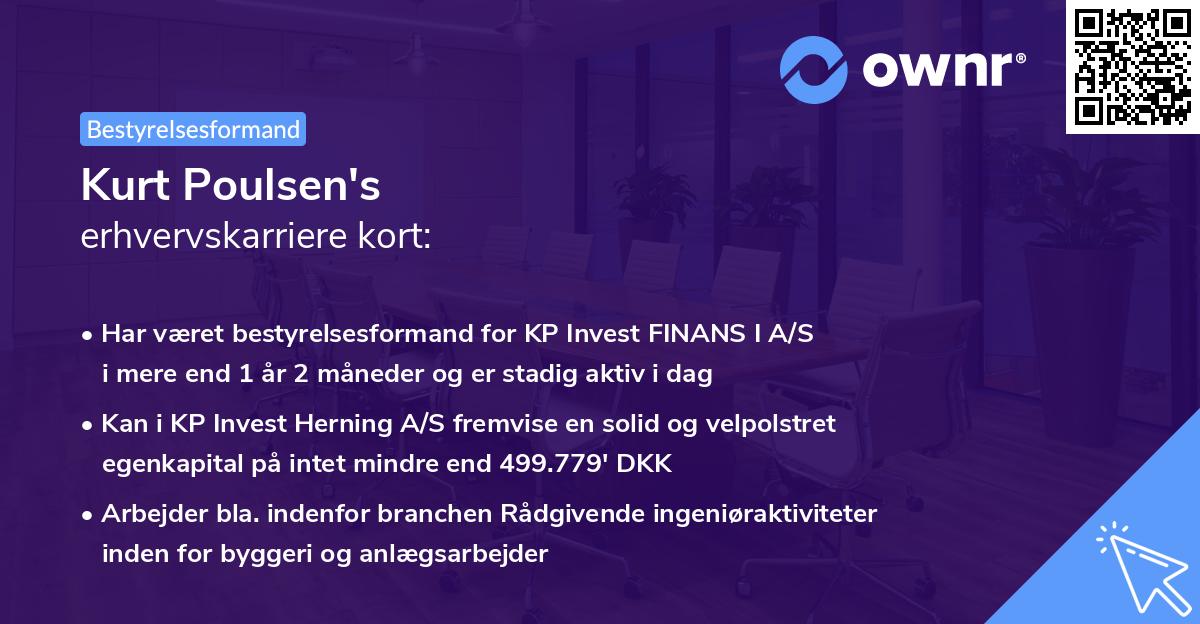 Kurt Poulsen's erhvervskarriere kort