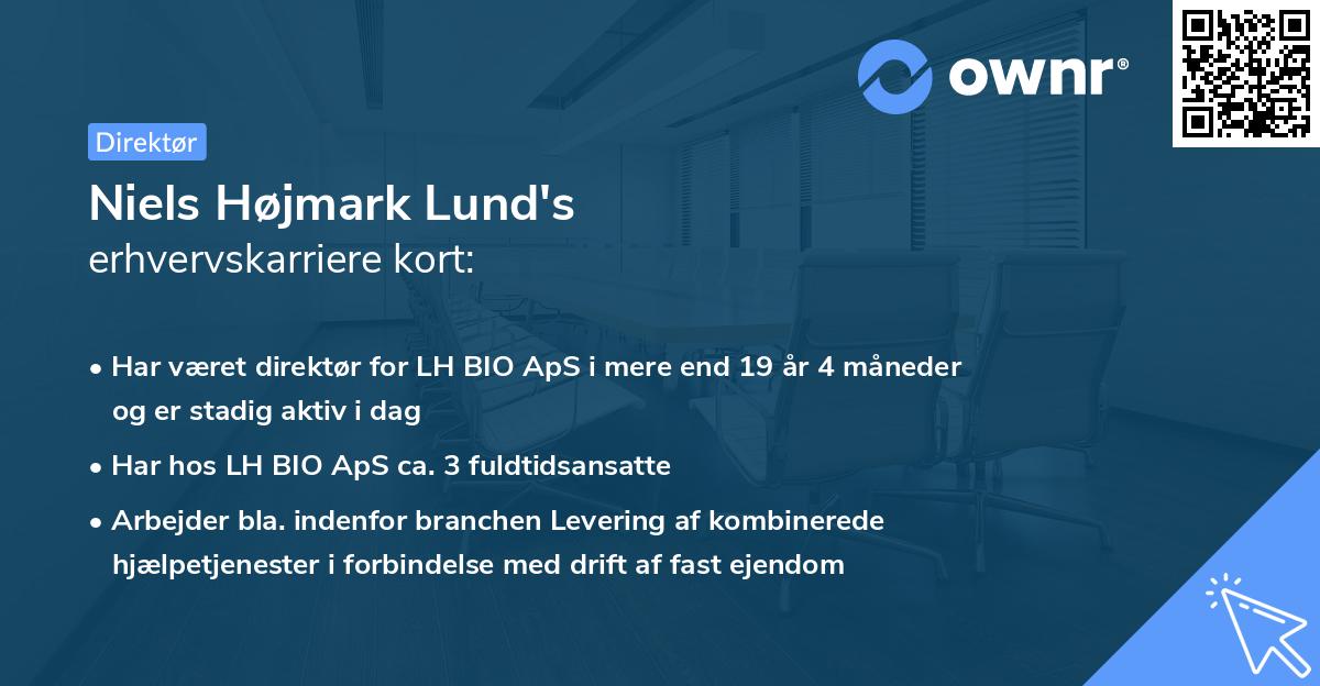 Niels Højmark Lund's erhvervskarriere kort