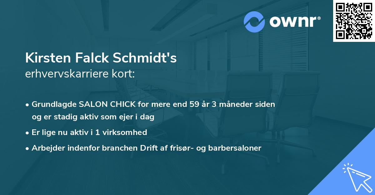 Kirsten Falck Schmidt's erhvervskarriere kort